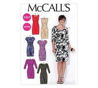 McCall's Patterns MC7085 E5, Miss Petite Dresses,Sizes 14-16-18-20-22,White