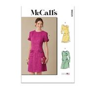 MCCALLS Sewing Patten M8529R5 Misses' Dress with Sleeve Variations R5 (14-16-18-20-22)