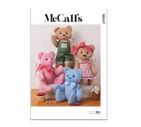 MCCALLS Sewing Patten M8547OS Button Jointed Bear with Clothes OS (ONE Size)