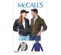 McCall's Sewing Pattern M7637 - Misses' & Men's Bomber Jackets - Gray - Paper, Size XL