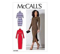 McCalls Sewing Pattern M7999A Misses' Dresses Size XS-S-M-L-XL, Paper, Various Colours