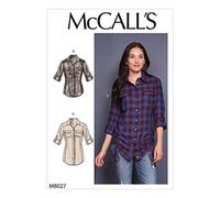 McCalls Sewing Pattern M8027A5 Misses' Tops Size 6-8-10-12-14, Paper, Various Colours