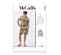 MCCALLS Sewing Pattern M8486AA Men's Shirts and Shorts AA (34-36-38-40-42)