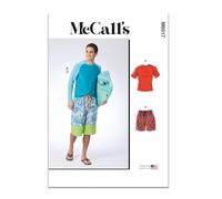 MCCALLS Sewing Pattern M8517AA Men's Rashguards and Shorts AA (34-36-38-40-42)