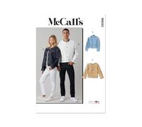 MCCALLS Sewing Pattern M8565A Unisex Jacket with Collar Variations A (XS-S-M-L-XL-XXL)