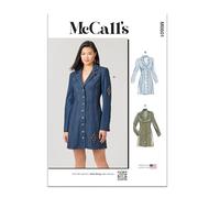 McCall's Sewing Pattern M8601U5 Misses' Fitted Button Front Mini Dress U5 (16-18-20-22-24)
