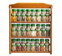 McCormick Gourmet Three Tier Wood 24 Piece Organic Spice Rack Organizer with Spices Included, 27.6 oz