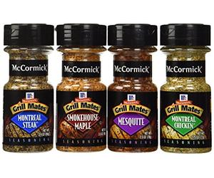 McCormick GRILL MATES 4 Pack Smokehouse Maple - Montreal Steak - Roasted Garlic & HERB - Mesquite SEASONINGS Gift Pack
