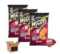 McCoy’s Crisps Multipack 6 Packs in 1 Pack- Crisps in Bold Flavours - Lunchbox Snacks, Party Sharing, Flavor Snack Variety | Crunchy Snacks for All (Pack 3, 6xBlazin Buffalo Chicken Wings)
