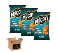 McCoy’s Crisps Multipack 6 Packs in 1 Pack- Crisps in Bold Flavours - Lunchbox Snacks, Party Sharing, Flavor Snack Variety | Crunchy Snacks for All (Pack 3, 6xThai Sweet Chicken)