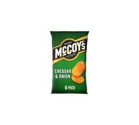 McCoy's CHEDDAR & ONION Crisps 25g (Pack of 6) - Fully loaded with flavour, iconic ridged crisp, unmistakable crunch
