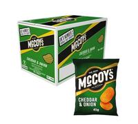 McCoy's Cheddar & Onion Crisps, 45g, 26 Pack Multipack, Bold Flavour Crunchy Snacks