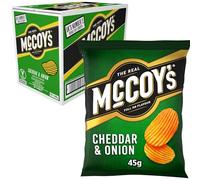 McCoy's CHEDDAR & ONION Grab Bag Crisps 45g (Multipack BOX of 36) - Fully loaded with flavour, iconic ridged crisp, unmistakable crunch