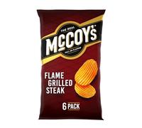 McCoy's Flame Grilled Steak Flavour Ridge Cut Potato Crisps, 6 x 25g 701288