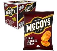 McCoy's FLAME GRILLED STEAK Grab Bag Crisps 45g (Multipack BOX of 36) - Fully loaded with flavour, iconic ridged crisp, unmistakable crunch