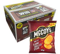 McCoys Flame Grilled Steak Potato Crisps Ridge Cut Pack of 20x65g