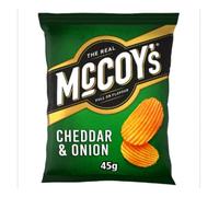 McCoy's Ridge Cut Cheddar & Onion Flavour Potato Crisps 45g x Case of 26