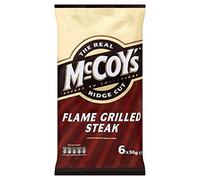 McCoy's Ridge Cut Crisps - Flame Grilled Steak (6x30g) - Pack of 2