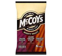 McCoy's Ridge Cut Crisps - Mighty Meaty Variety (6x30g) - Pack of 6