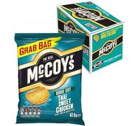 McCoy's Ridge Cut Crisps, Multipack Boxes, Potato Crisp Snacks (36 Grab Bags x 45g, Thai Sweet Chicken)