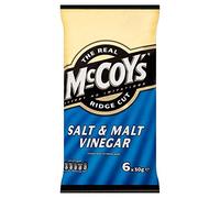 McCoy's Ridge Cut Crisps - Salt & Malt Vinegar (6x30g) - Pack of 6