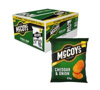 McCoys Ridge Cut Potato Crisps 20 x 65g Fresh Crunchy Sharing Mccoys (20 Bags x 65g, Cheddar & Onion)