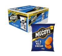 McCoys Ridge Cut Potato Crisps 20 x 65g Fresh Crunchy Sharing Mccoys (20 Bags x 65g, Salt & Malt Vinegar)