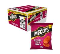 McCoys Ridge Cut Potato Crisps 20 x 65g Fresh Crunchy Sharing Mccoys (20 Bags x 65g, Sizzling King Prawn)