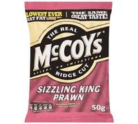 Mccoys Ridge Cut Sizzling King Prawn Potato Crisps 50 G (pack Of 36)