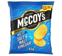 McCoy's Salt & Malt Vinegar Crisps, Pack of 20 Bags, 65 g Each