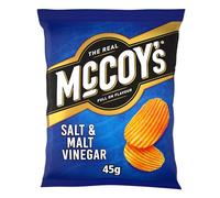 McCoy's SALT & MALT VINEGAR Grab Bag Crisps 45g (Multipack BOX of 36) - Fully loaded with flavour, iconic ridged crisp, unmistakable crunch