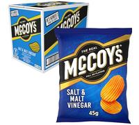 McCoy's SALT & MALT VINEGAR Grab Bag Crisps 45g (Multipack BOX of 36) - Fully loaded with flavour, iconic ridged crisp, unmistakable crunch