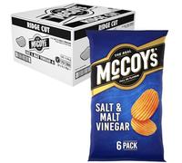 McCoy's Salt & Malt Vinegar Multipack Crisps 6 Pack (Pack of 20) - Fully Loaded with Flavour, Iconic Ridged Crisp, Unmistakable Crunch