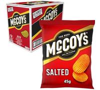 McCoy's Salted Grab Bag Crisps 45g (Multipack BOX of 36) - Fully loaded with flavour, iconic ridged crisp, unmistakable crunch.
