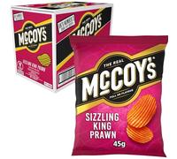 McCoy's Sizzling King Prawn Grab Bag Crisps 45g (Multipack BOX of 36) - Fully loaded with flavour, iconic ridged crisp, unmistakable crunch.