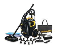 McCulloch MC1385 Deluxe Canister Steam Cleaner with 23 Accessories, Chemical-Free Pressurized Cleaning for Most Floors, Counters, Appliances, Windows, Autos, and More, 1-(Pack), Black