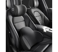 MCDA Car Lumbar Support Pillow Auto Neck Pillow Kit for Mercedes GLC 300de 400e 63 43 Diesel Plug-in Hybrid, Adjustable Breathable Car Headrest and Lumbar Cushion,Black