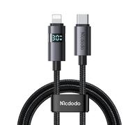 Mcdodo 36W USB C to Lightning Cable with Horizontal LED Display 4ft Length Nylon Braided Lightning USB C Fast Charging Cable Fit for 14 13 12 11/Pro/ProMax/Plus, iPad, AirPods, iTouch