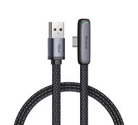 mcdodo 6FT USB to USB C Cable 90 Degree Right Angle USB to Type-C Charging Cable with LED Indicator Light Compatible with iPhone 17 16 Series, Galaxy S23/S22+Ultra, iPad, MacBook and More