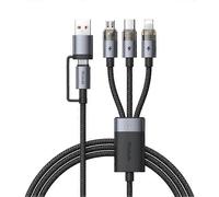 MCDODO CA-7260 1.2m USB A + USB C to USB C + Lightning + Micro Fast Charging Cable with Indicator Light MultiColor