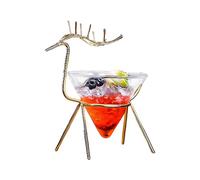 MCDSAJ Cocktail Glasses, Unique Martini Glasses with Deer Base, Stemless Cocktail Glassware, Elegant Glasses for Party, Wine Glasses for Drinkware(gold)