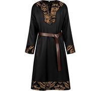 Mcdslrgo Mens Medieval Knight Costume Tunic Robe and Belt Set Renaissance Steampunk Cosplay Outfit for Halloween Carnival Easter Role Play Party