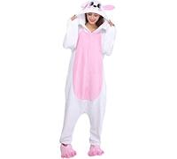 Mcdslrgo Rabbit Onesie Pajamas for Women Adult Cartoon Animal Christmas Halloween Cosplay Costume Homewear