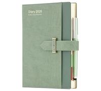 Mcdsuc Academic Diary 2026 A5 Page per Day,Jan 2026-Dec 2026 Diary with Month View,12 months Productivity Daily Planner 2026 with Pen,Colourful Tabs,3 Bookmarks,Stickers,Hardcover(Green 2026)