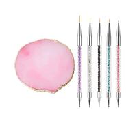 Mcduyant 5 Pieces Nail Polish Pens for Nail Art Resin Nail Art Palette Nail Holder Mixing Palette Nail Design Brushes