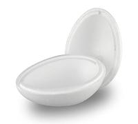 MCE-Commerce 16cm Polystyrene Eggs Easter Ornament, White, Pack of 2