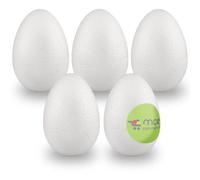 MCE-Commerce A331005 Styrofoam Eggs 10 cm Pack of 5 for Crafts and Decorating at Easter, White