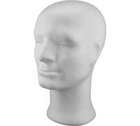 MCE-Commerce A33M8693 Styrofoam Head Man, Height 300 mm, Polystyrene (PS), White, 300 x 210 x 170 mm