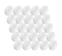 MCE-Commerce A636025-1 Plastic Eggs 6 cm Pack of 25 for Crafts and Decorating at Easter, White