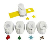 MCE-Commerce Christmas Motif Punch Set, 2.54 cm, 5 Pieces, White, 5X 2,54 cm